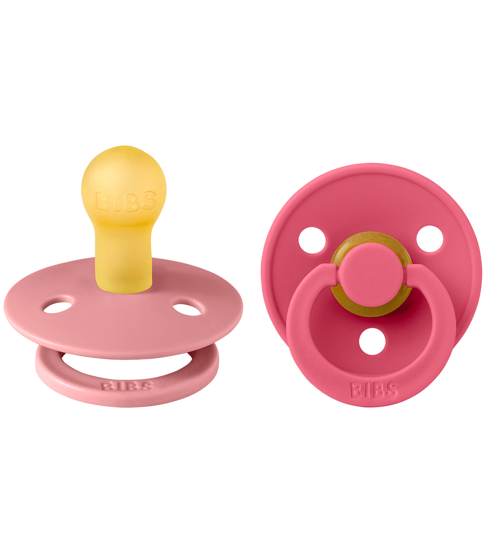 BIBS Colour Sutter - 2-pak - Str. 1 - Rund - Dusty Pink/Coral