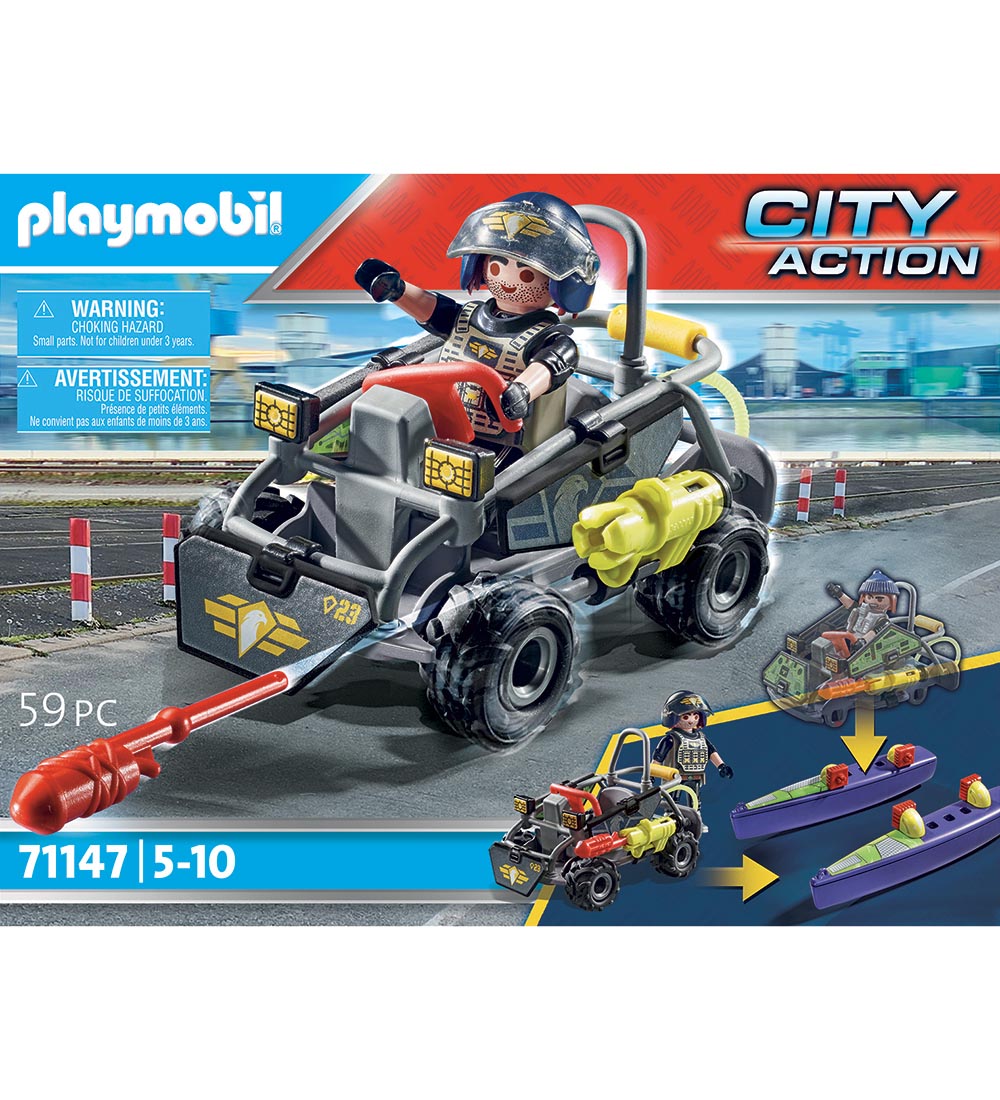 Playmobil City Action - SWAT Multi Terrain Quad - 71147 - 59 Del