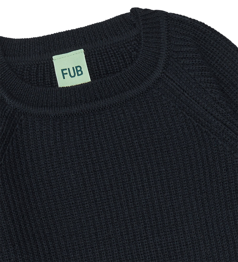 FUB Bluse - Uld - Rib - Dark Navy