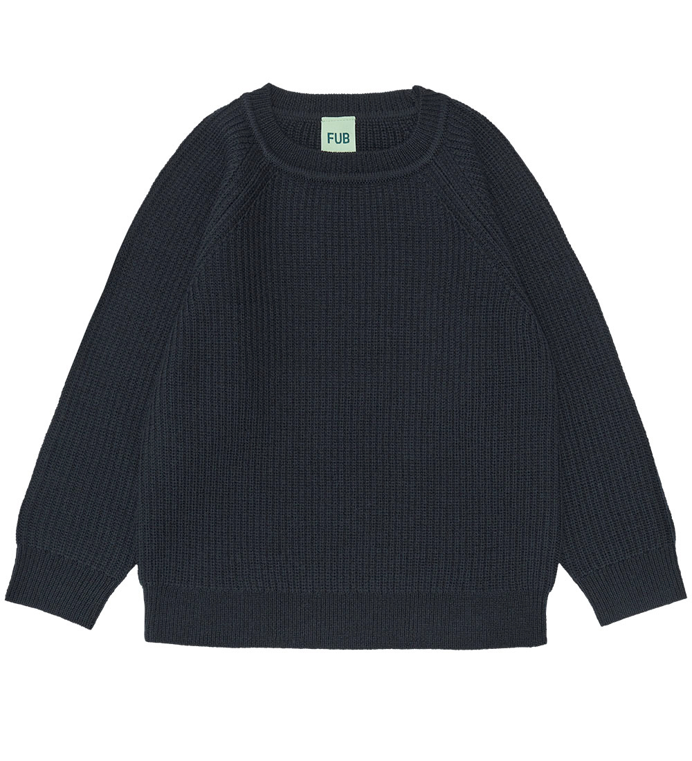 FUB Bluse - Uld - Rib - Dark Navy