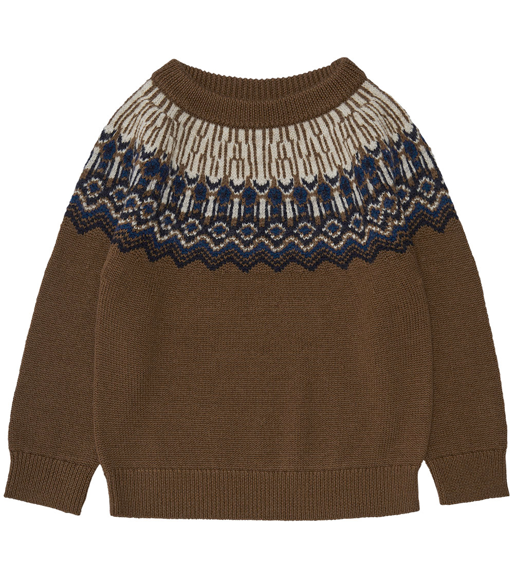 FUB Bluse - Uld - Amber m. Mønster