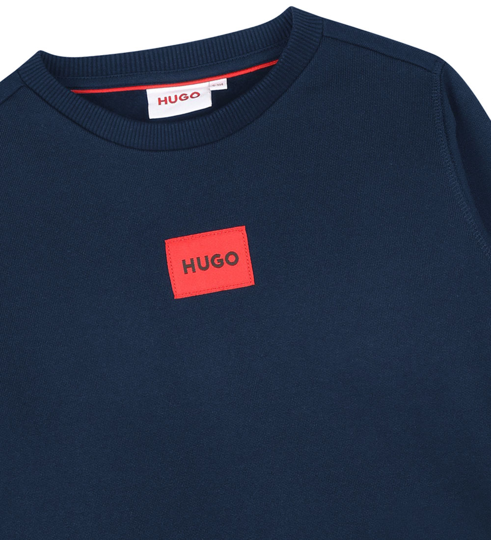 HUGO Sweatshirt - Medieval Blue m. Rød