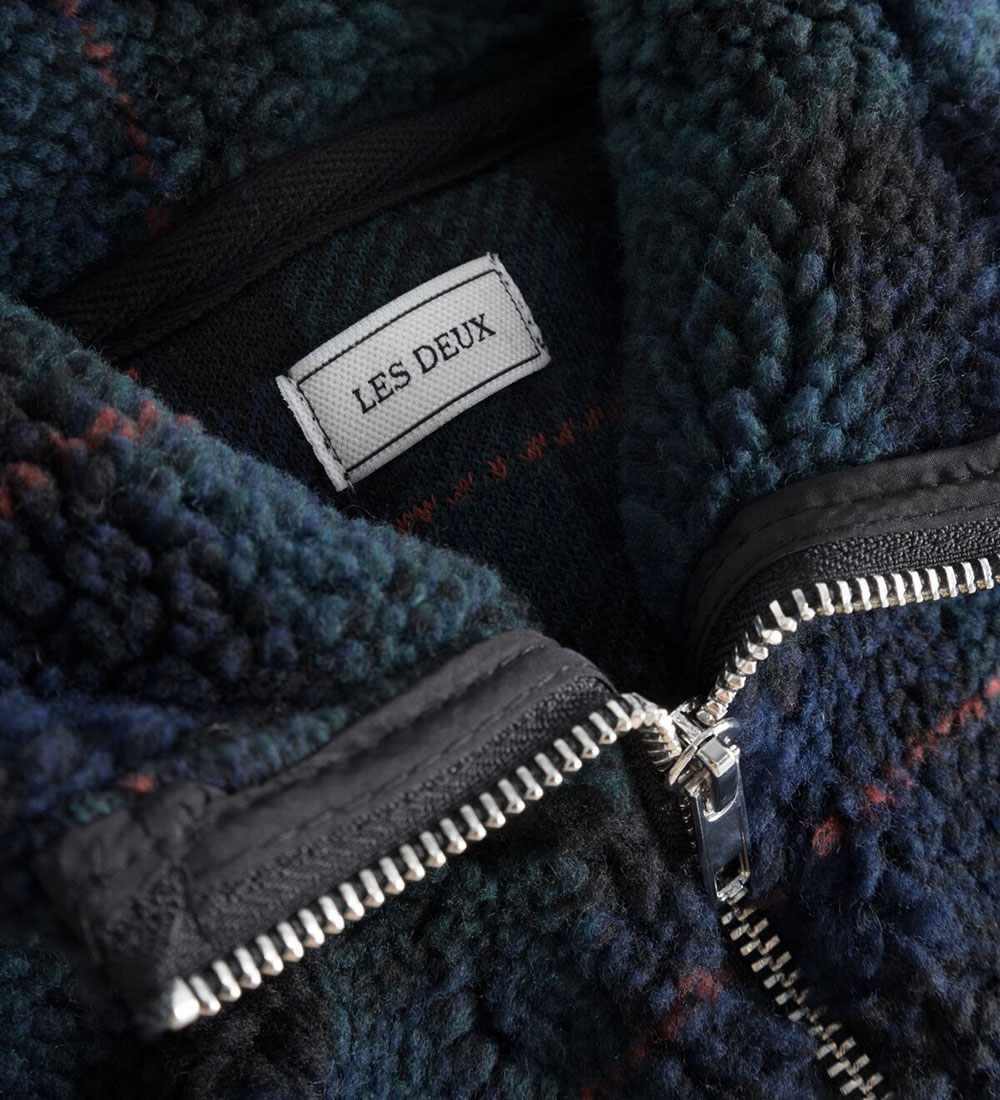 Les Deux Fleecejakke - Ren - Pine Green/Dark Navy