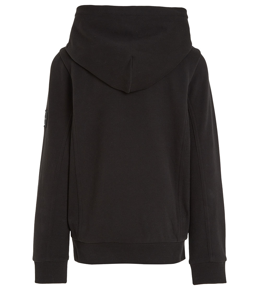 Calvin Klein Hættetrøje - Badge Rib - Sort