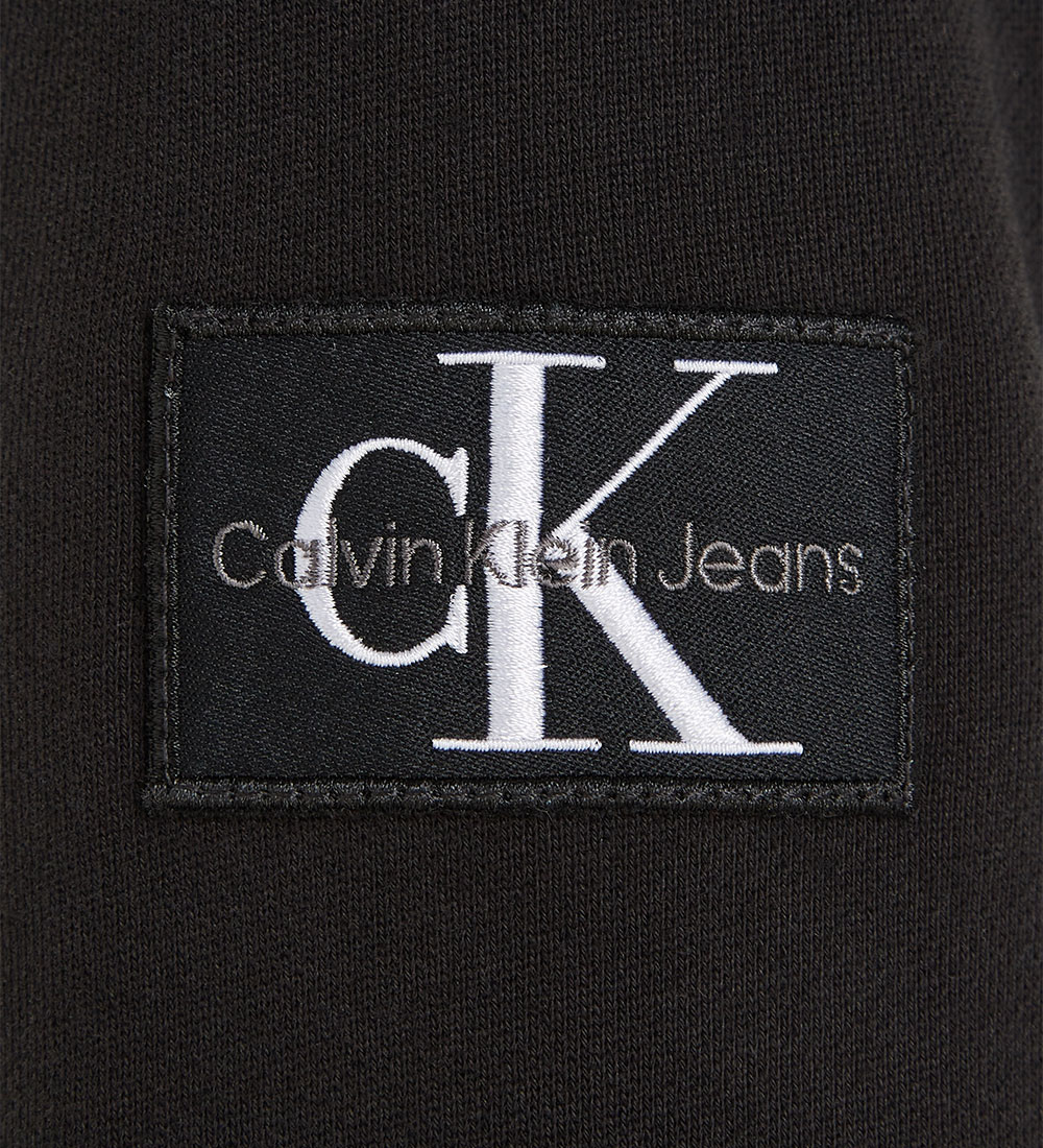 Calvin Klein Hættetrøje - Badge Rib - Sort