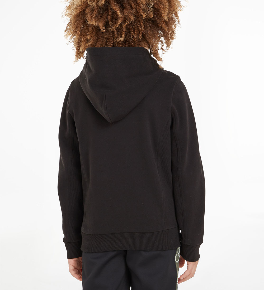 Calvin Klein Hættetrøje - Badge Rib - Sort