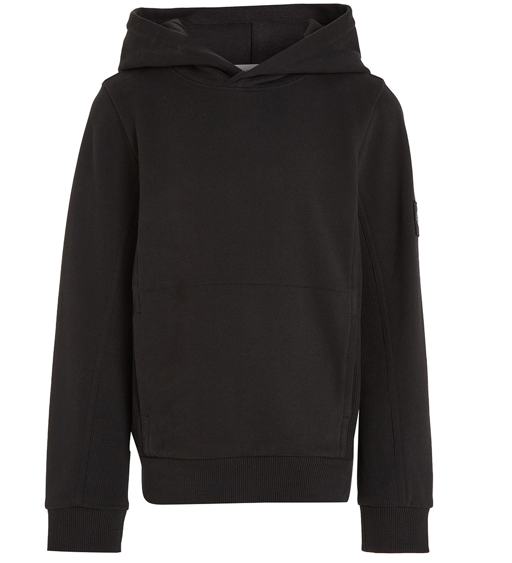 Calvin Klein Hættetrøje - Badge Rib - Sort
