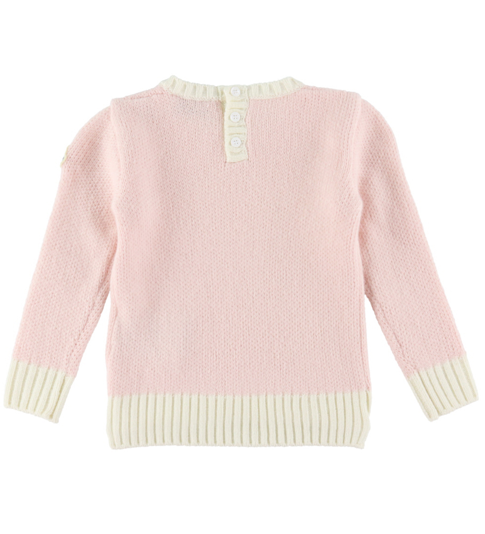Moncler Bluse - Uld - Rosa m. Hvid