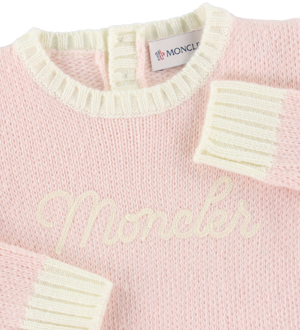 Moncler Bluse - Uld - Rosa m. Hvid