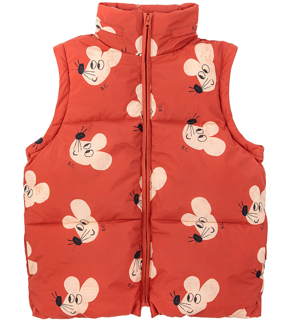 Bobo Choses Dynejakke/Dynevest - Mouse - Rustrød/Hvid