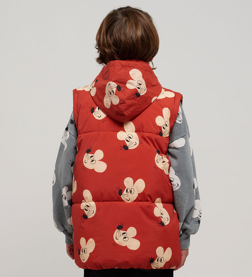 Bobo Choses Dynejakke/Dynevest - Mouse - Rustrød/Hvid