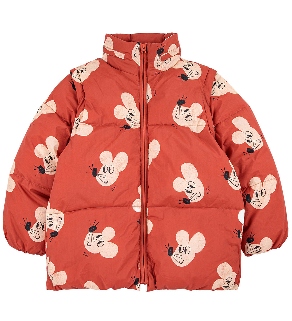 Bobo Choses Dynejakke/Dynevest - Mouse - Rustrød/Hvid