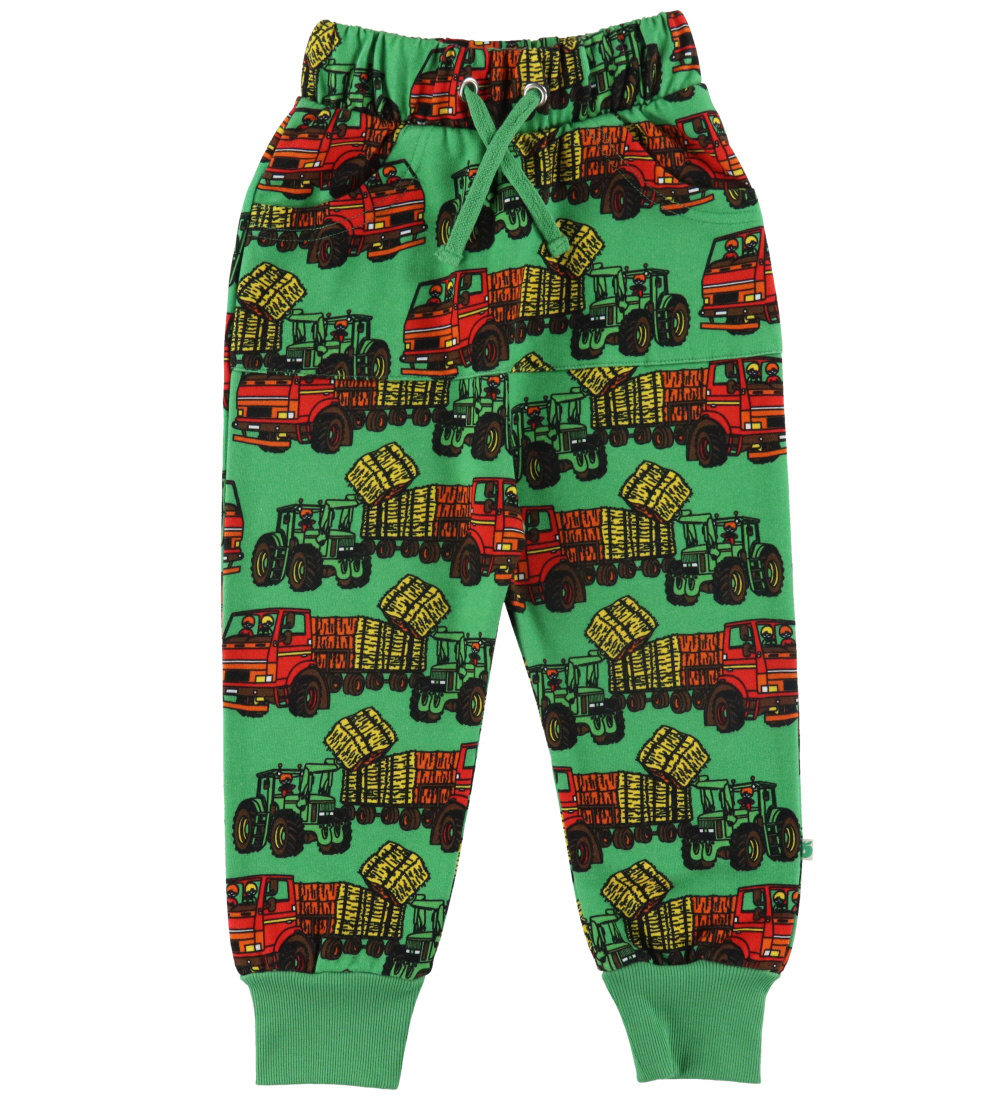 Småfolk Sweatpants - Apple Green m. Traktorer