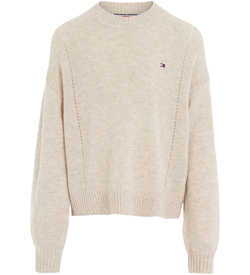 Tommy Hilfiger Bluse - Uld - Strik - Essential - Merino Mela