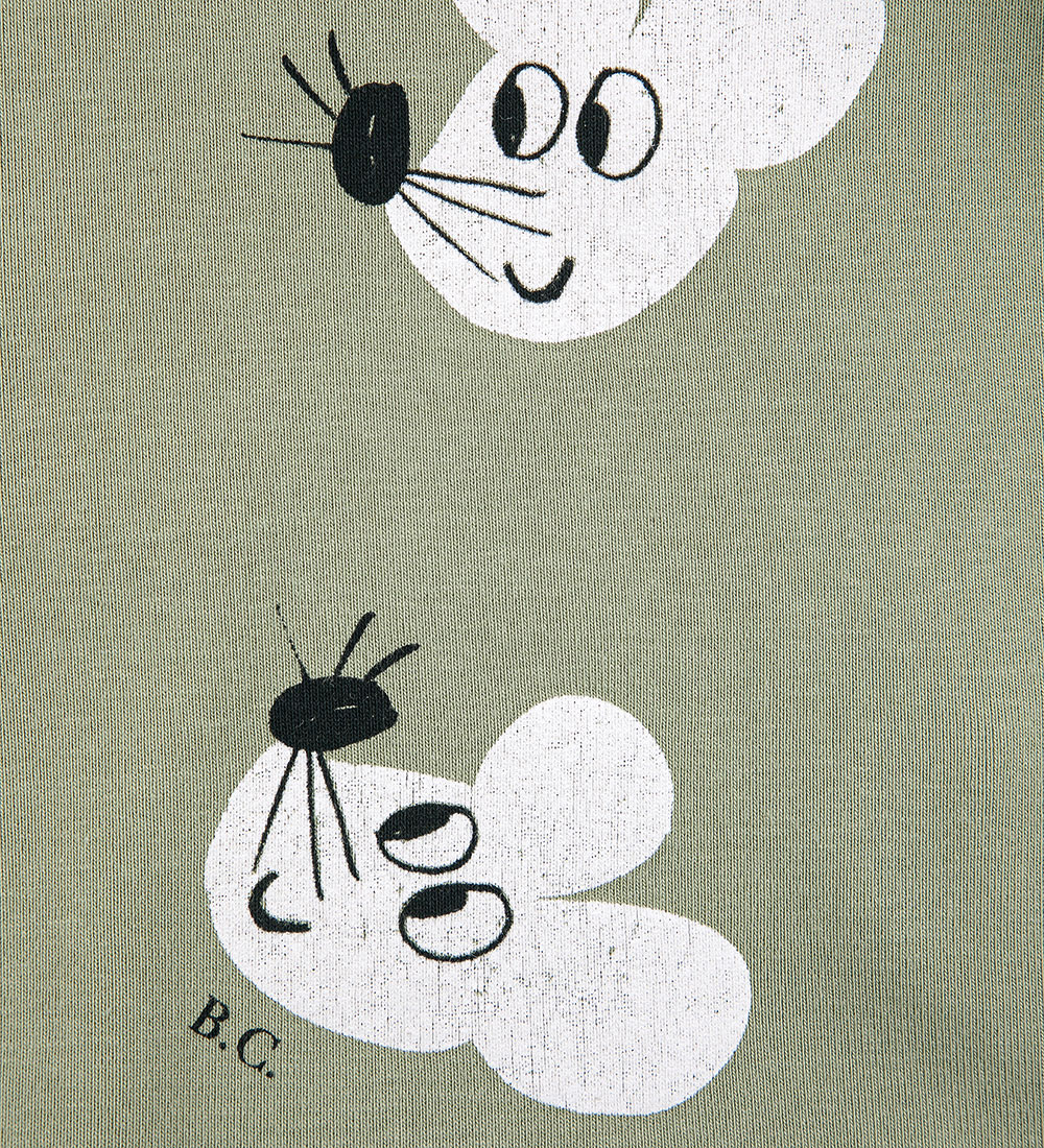 Bobo Choses Bluse - Mouse - Støvet Grøn/Hvid