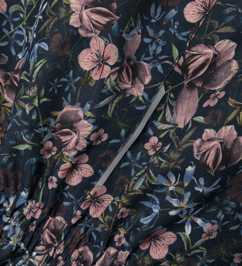 Name It Flyverdragt - NmfSnow10 - Dark Sapphire m. Blomster