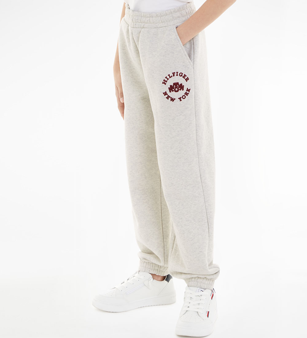 Tommy Hilfiger Sweatpants - Crest Varsity - New Light Grey Heath