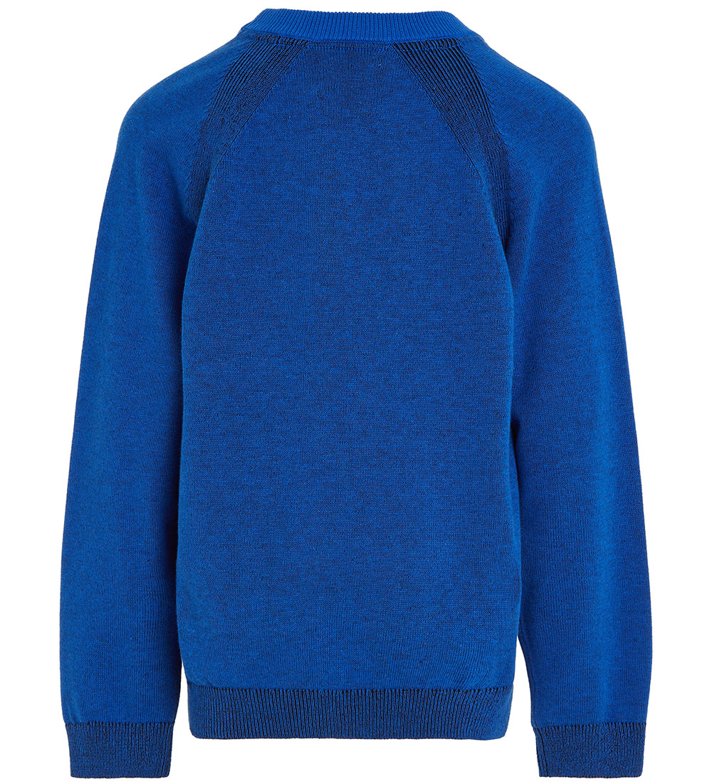 Calvin Klein Bluse - Strik - Two Toned Badge - Kettle Blue