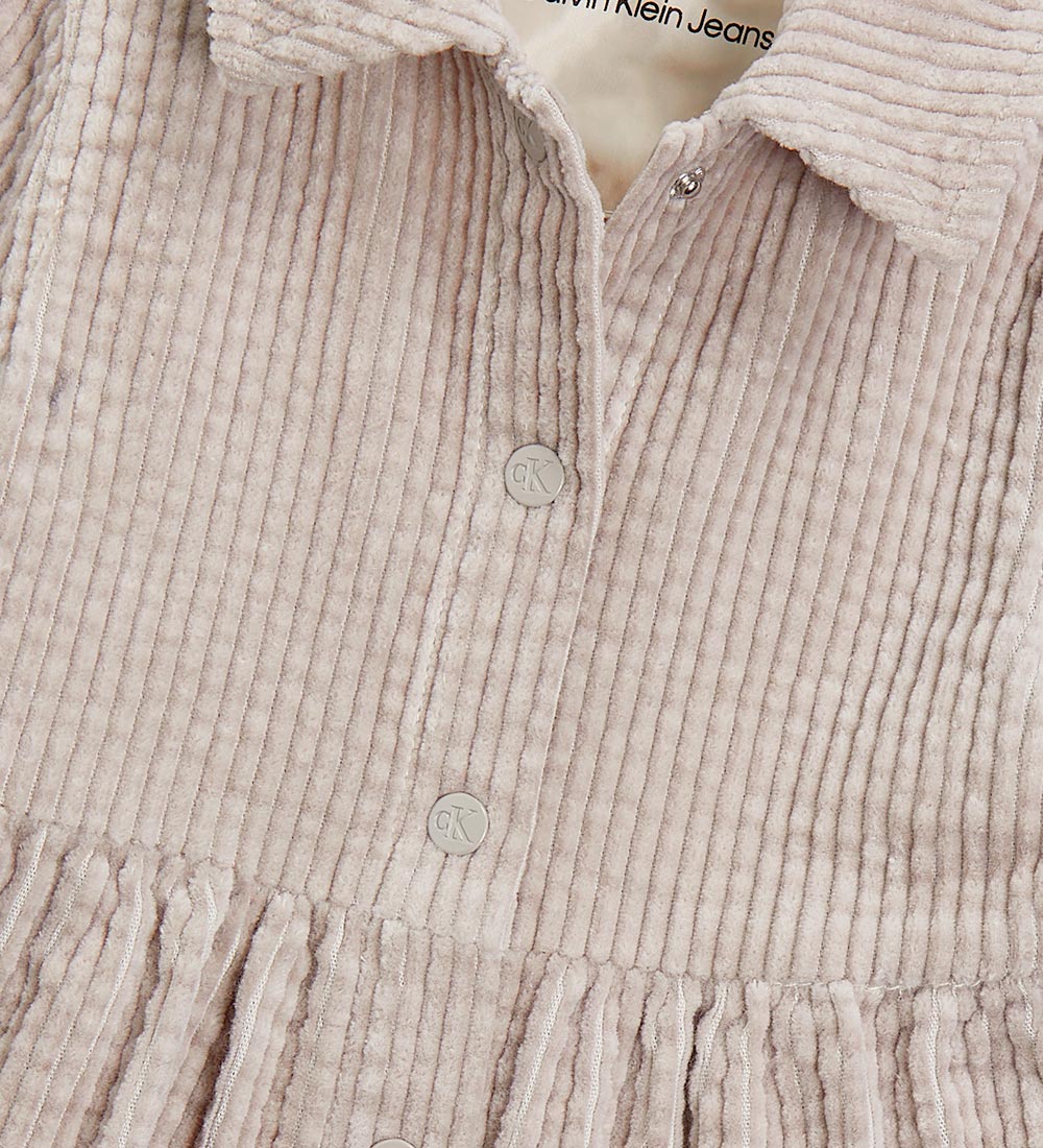 Calvin Klein Skjortekjole - Fløjl - Soft Ribcord - Porpoise