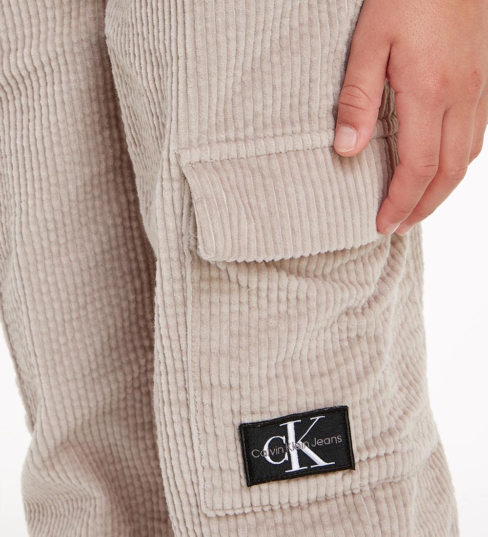 Calvin Klein Fløjlsbukser - Cargo Jogger - Porpoise