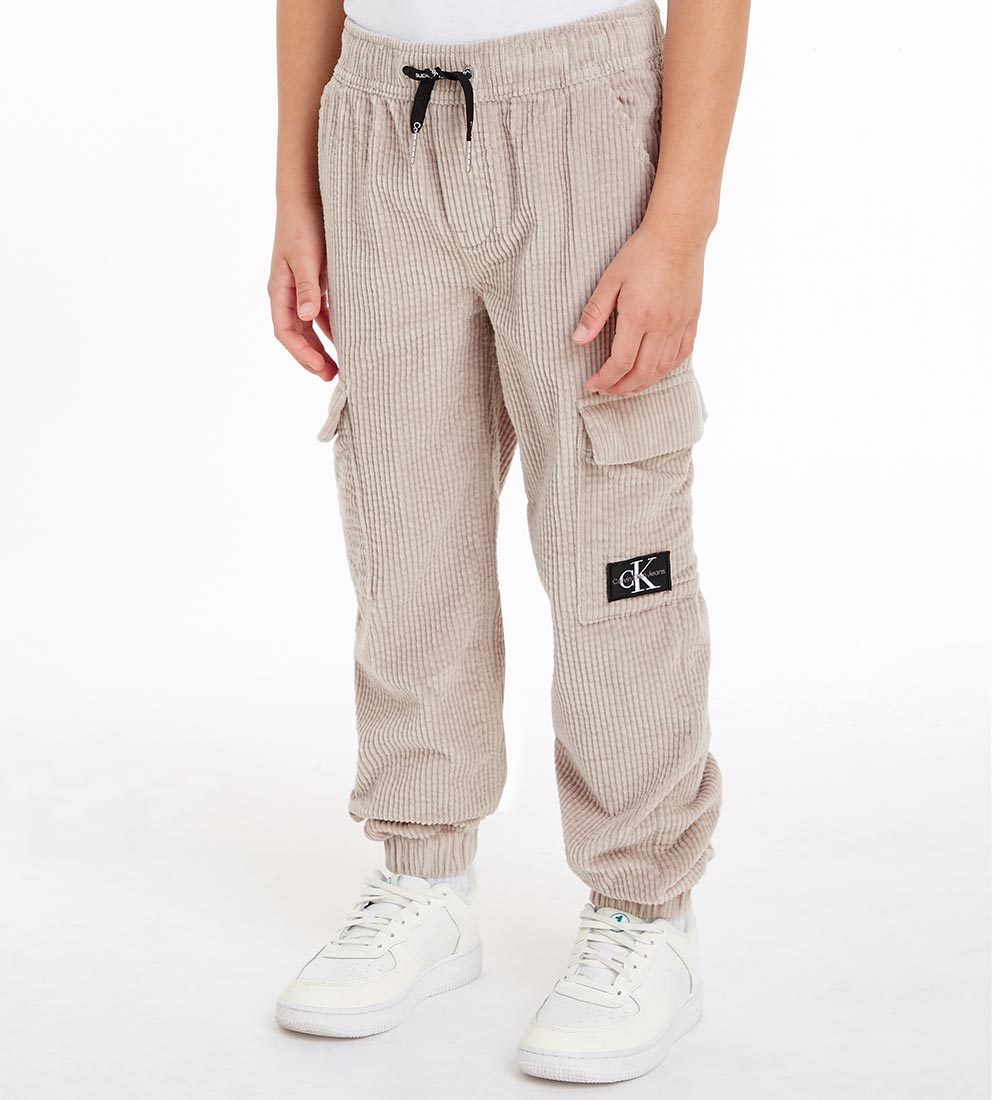 Calvin Klein Fløjlsbukser - Cargo Jogger - Porpoise