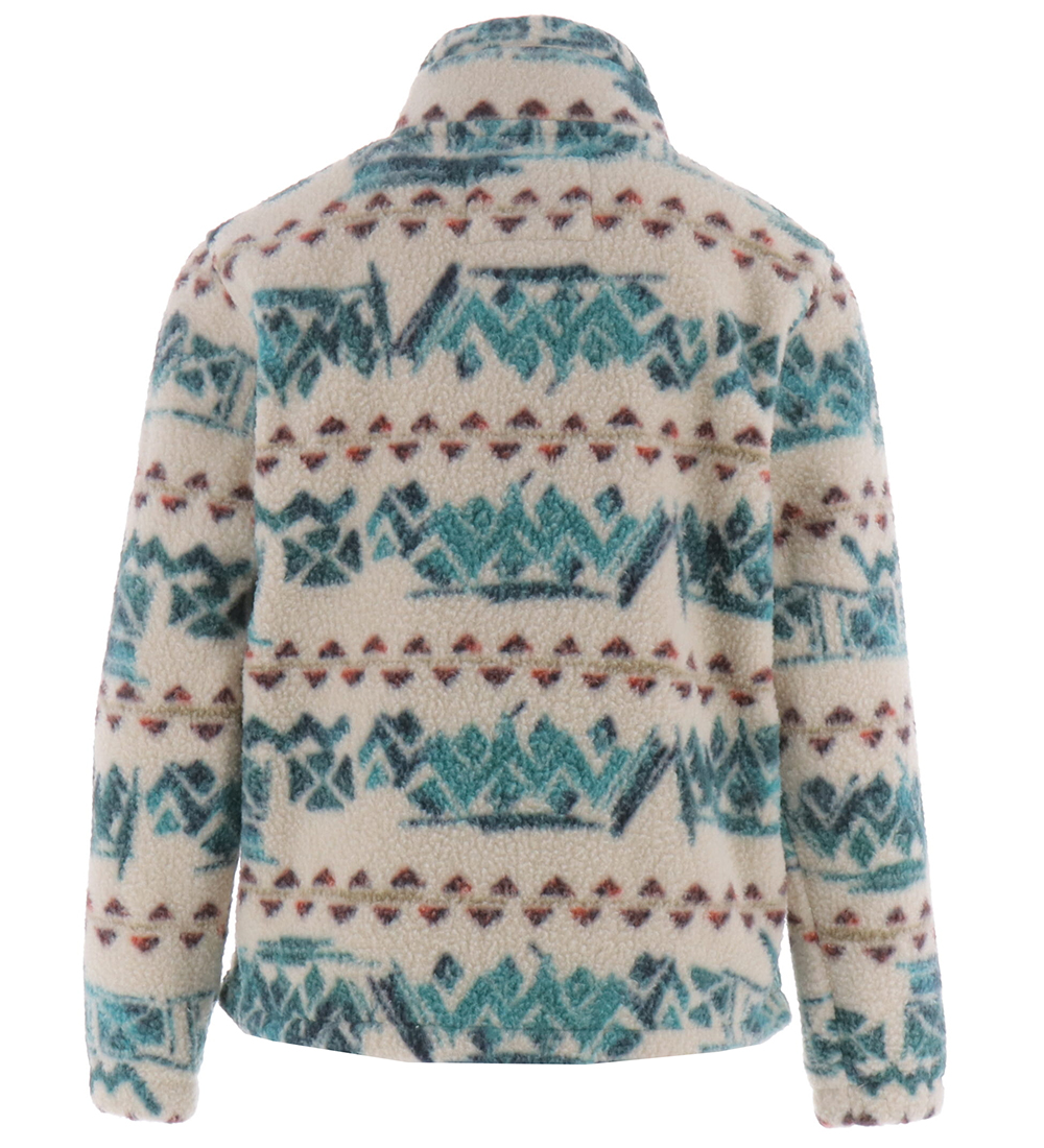 Billabong Fleecetrøje - Boundary Mock Neck - Hvid/Grøn/Rød