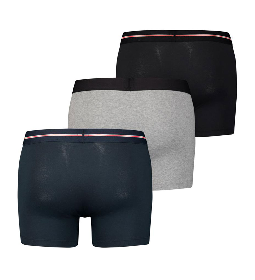 Levis Gaveæske m. Boxershorts - 3-pak - Navy/Grå/Sort