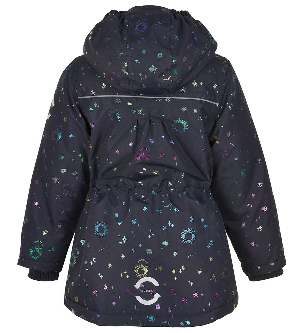 Mikk-Line Vinterjakke - Recycled - Dark Navy m. Print