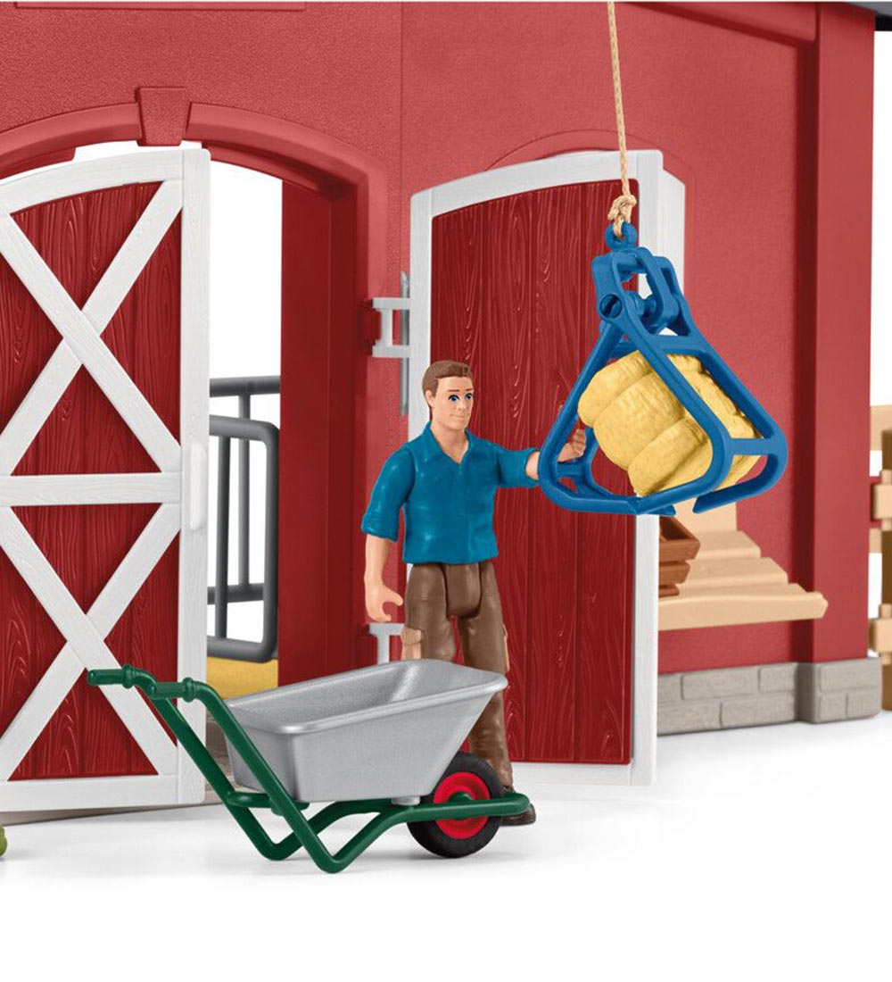 Schleich Farm World - 50x16x30 cm - Stor Stald 42606 - Rød