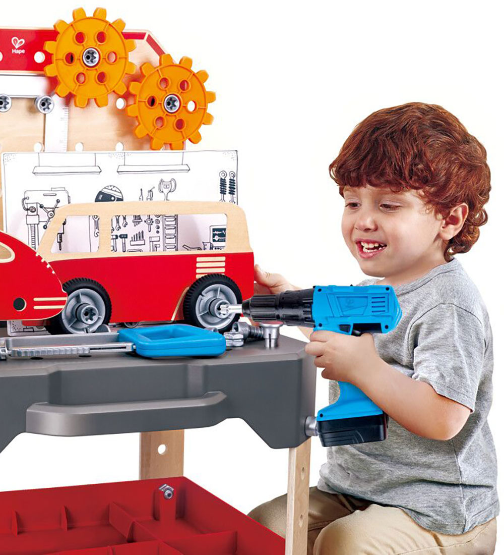 Hape Arbejdsbænk m. Værktøj - Junior Inventor - 71 Dele