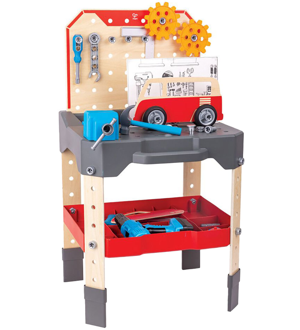 Hape Arbejdsbænk m. Værktøj - Junior Inventor - 71 Dele