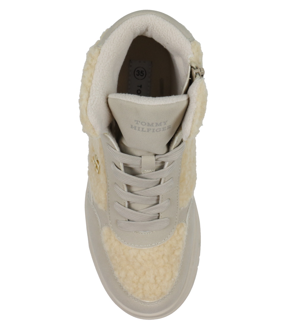Tommy Hilfiger Vinterstøvler - High Top Lace-Up - Beige m. teddy