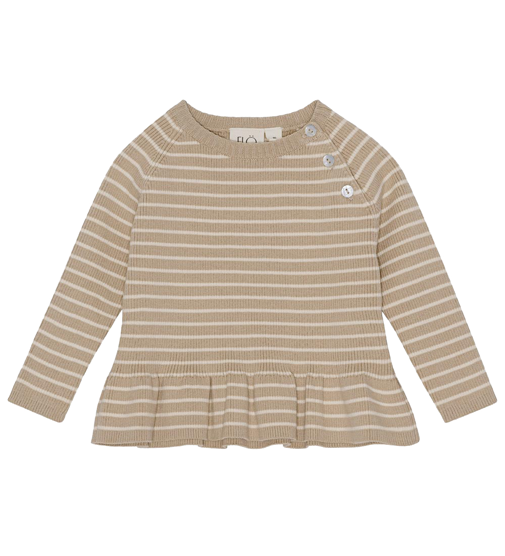 Flöss Bluse - Strik - Rib - Flye - Sand