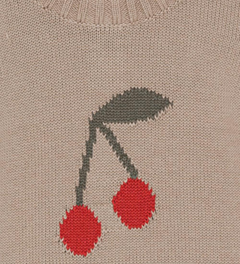 Flöss Bluse - Strik - Cheri - Chestnut m. Kirsebær
