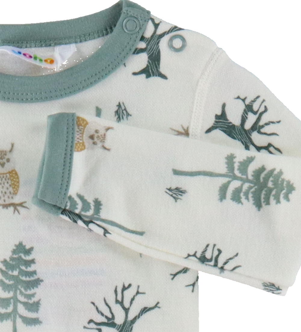 Joha Body l/æ - Uld/ Bambus - Offwhite m. Skov