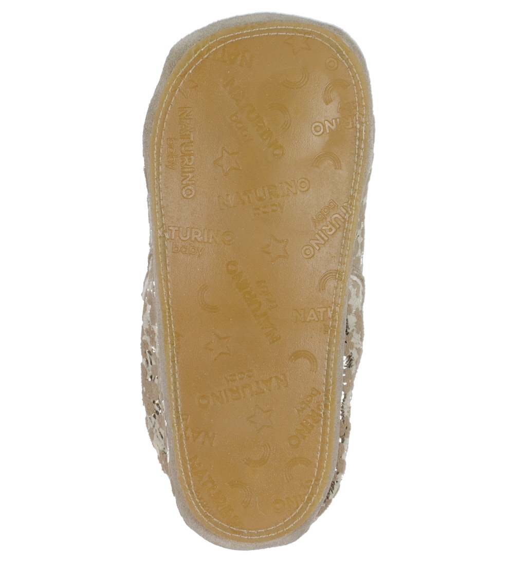 Naturino Skindfutter - Plumard - Taupe/Guld m. Blomster