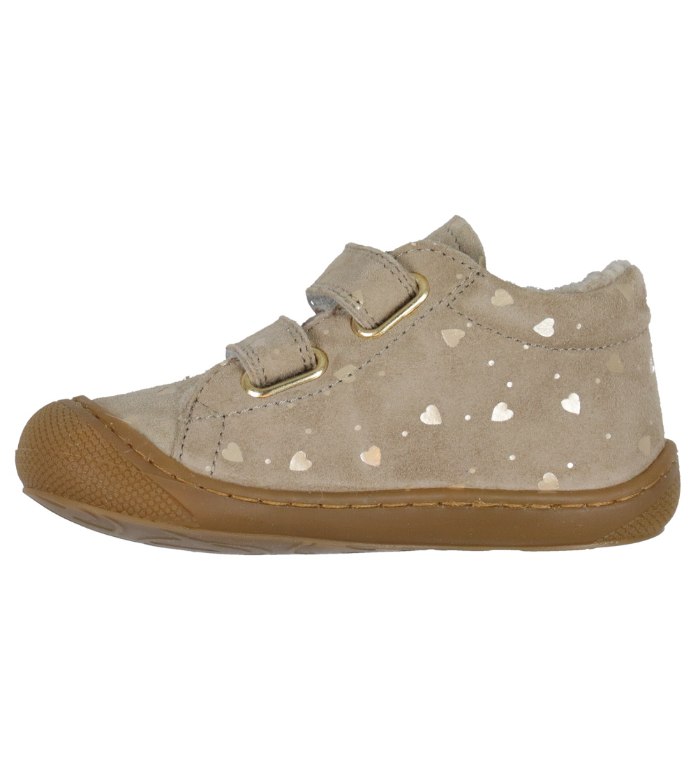 Naturino Begyndersko m. For - Cocoon - Taupe/Guld m. Hjerter