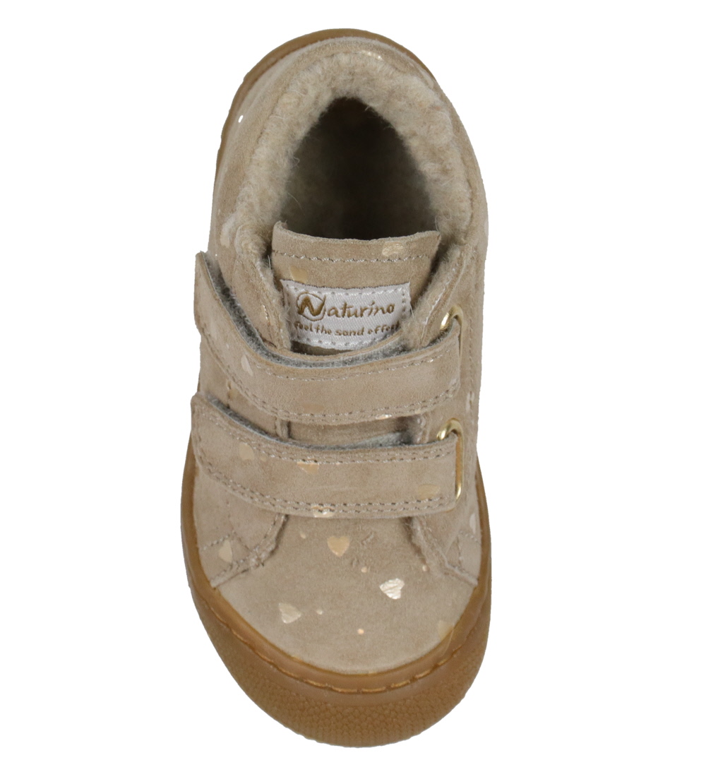 Naturino Begyndersko m. For - Cocoon - Taupe/Guld m. Hjerter