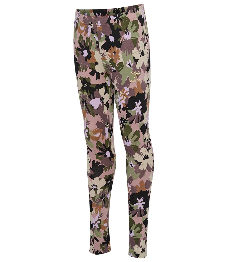Hummel Leggings - hmlMarble - Sparrow m. Blomster
