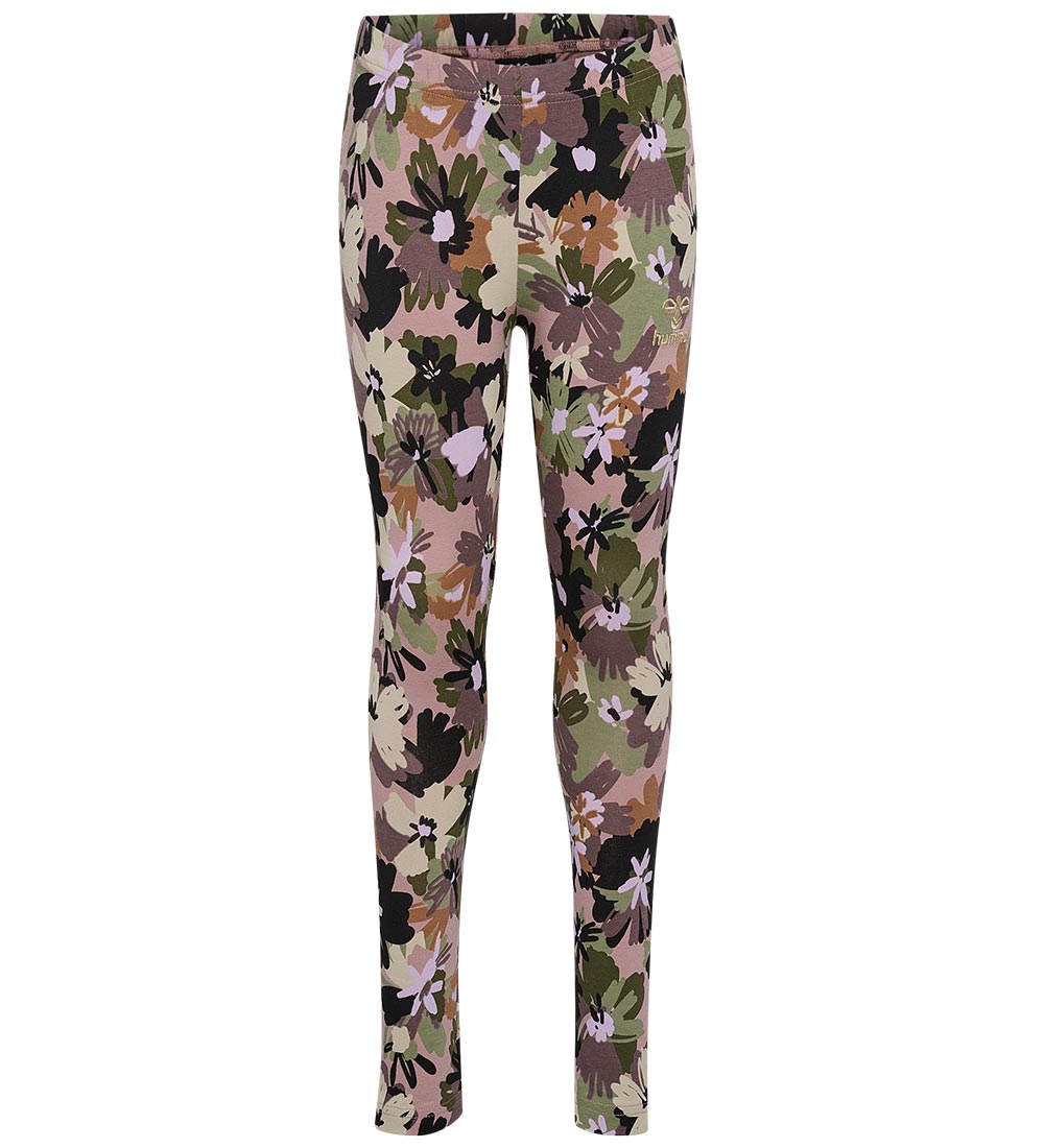 Hummel Leggings - hmlMarble - Sparrow m. Blomster