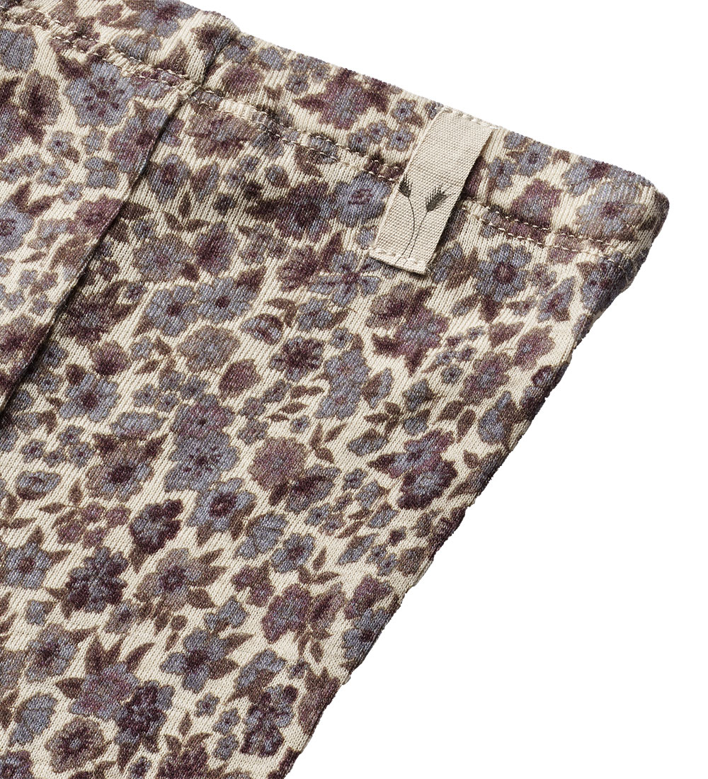 Wheat Leggings  - Uld - Purple Flowers