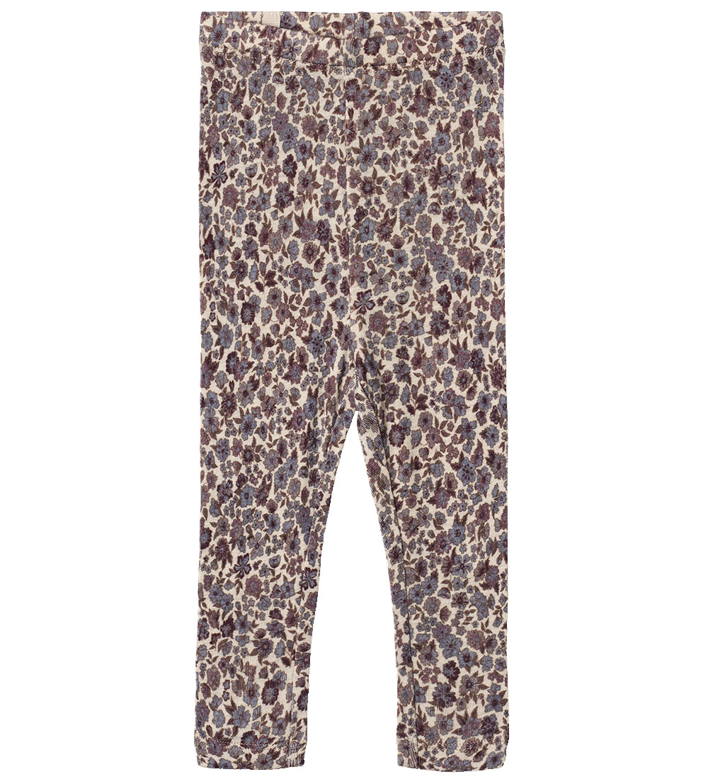 Wheat Leggings  - Uld - Purple Flowers