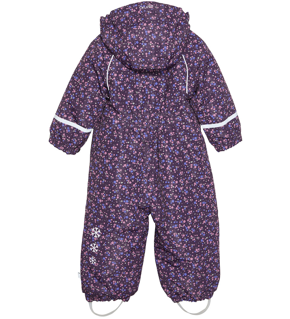 CeLaVi Flyverdragt - Plum Perfect m. Blomster
