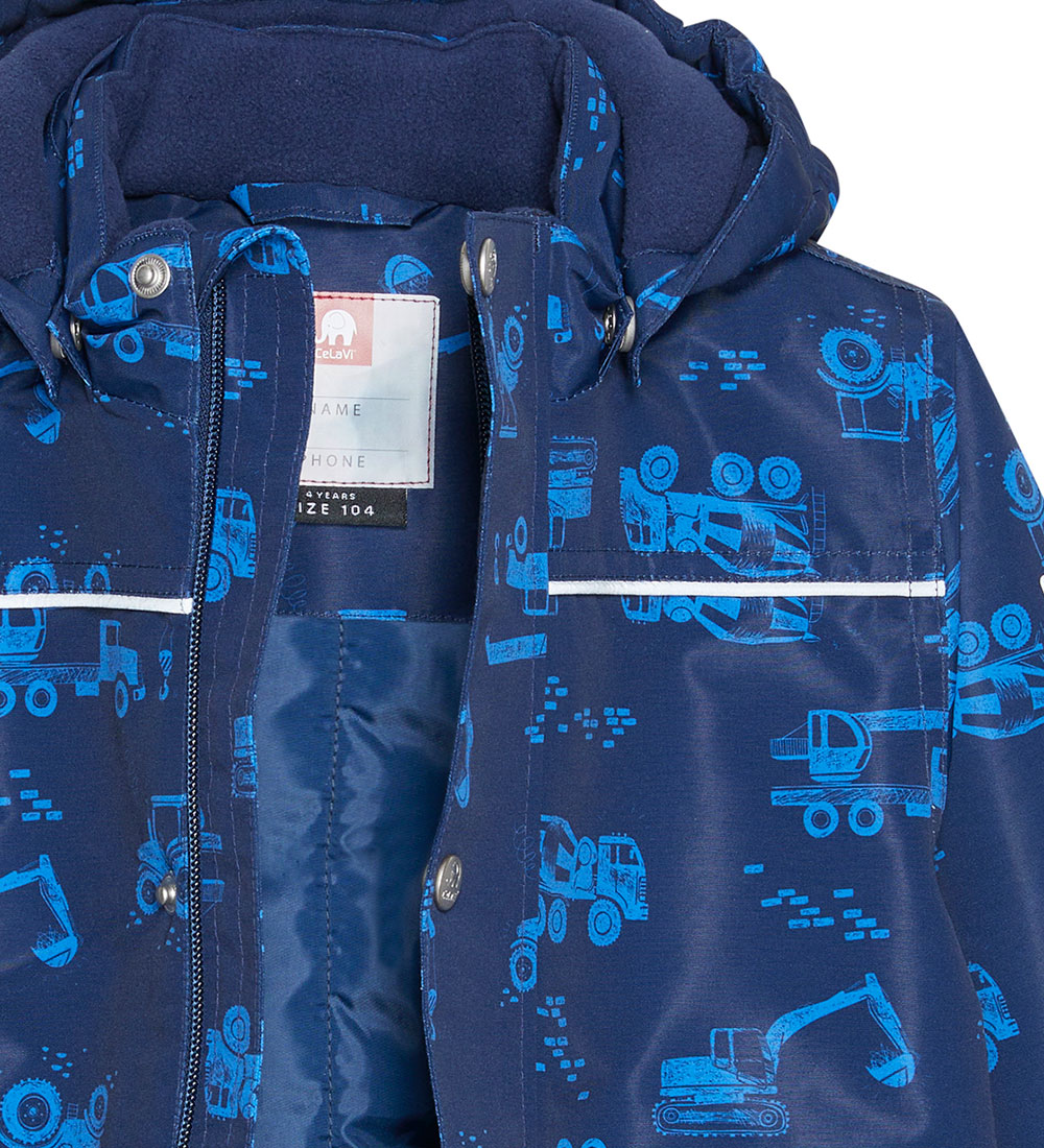 CeLaVi Vinterjakke - Pageant Blue m. Arbejdsmaskiner