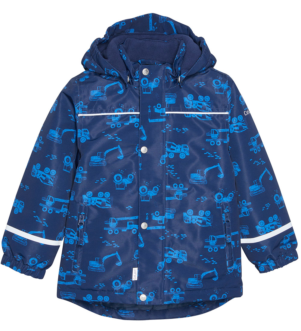 CeLaVi Vinterjakke - Pageant Blue m. Arbejdsmaskiner