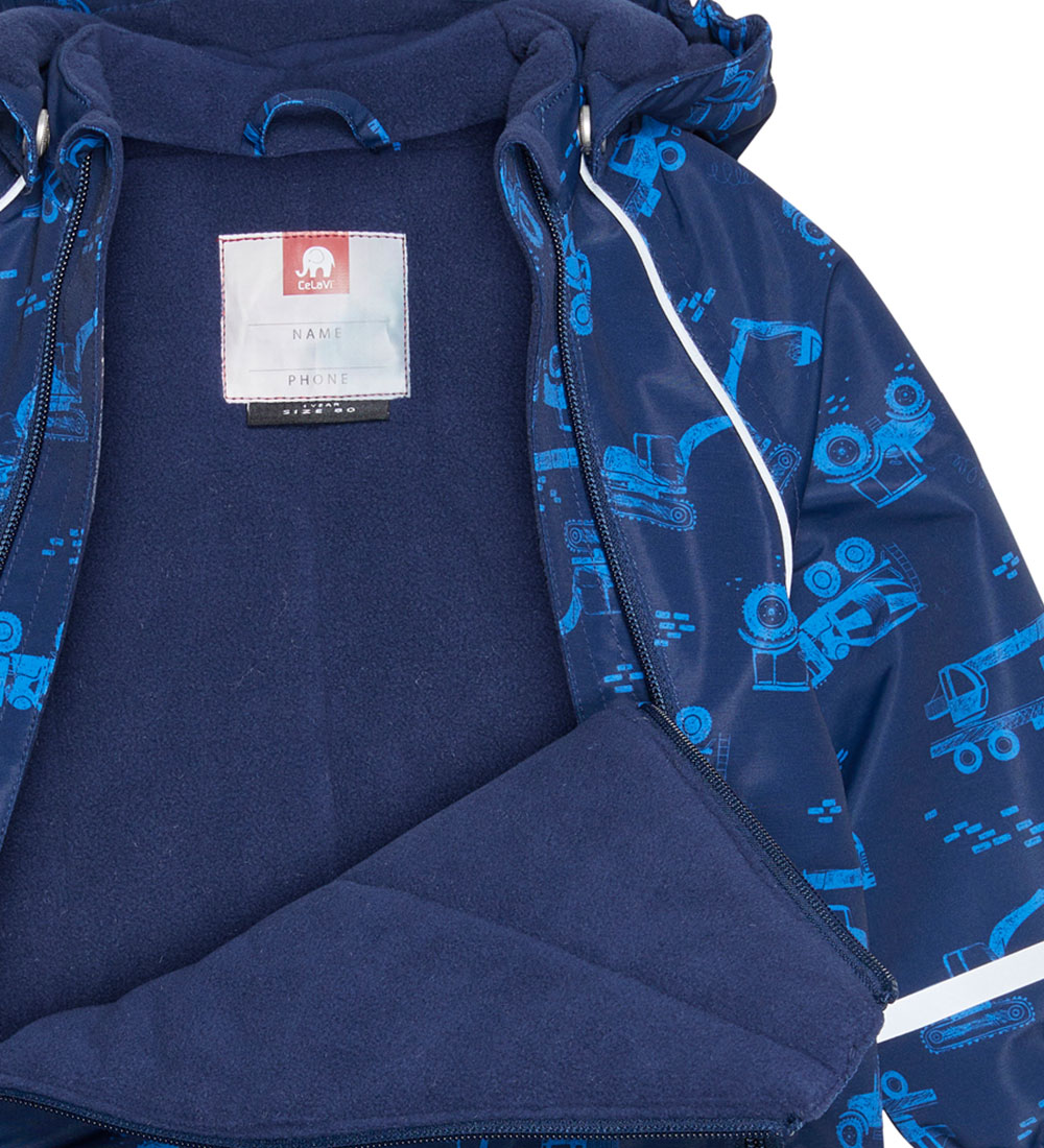 CeLaVi Flyverdragt  - Pageant Blue m. Arbejdsmaskiner