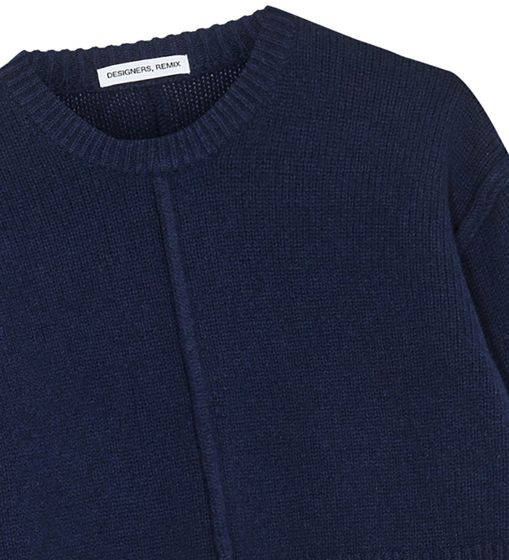 Designers Remix Bluse - Uld - Carmen Cropped - Navy