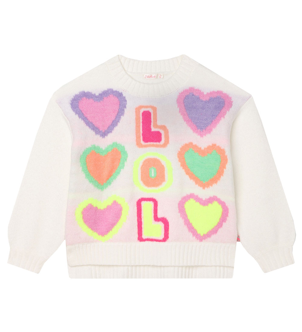 Billieblush Bluse - Strik - Ivory m. Hjerter