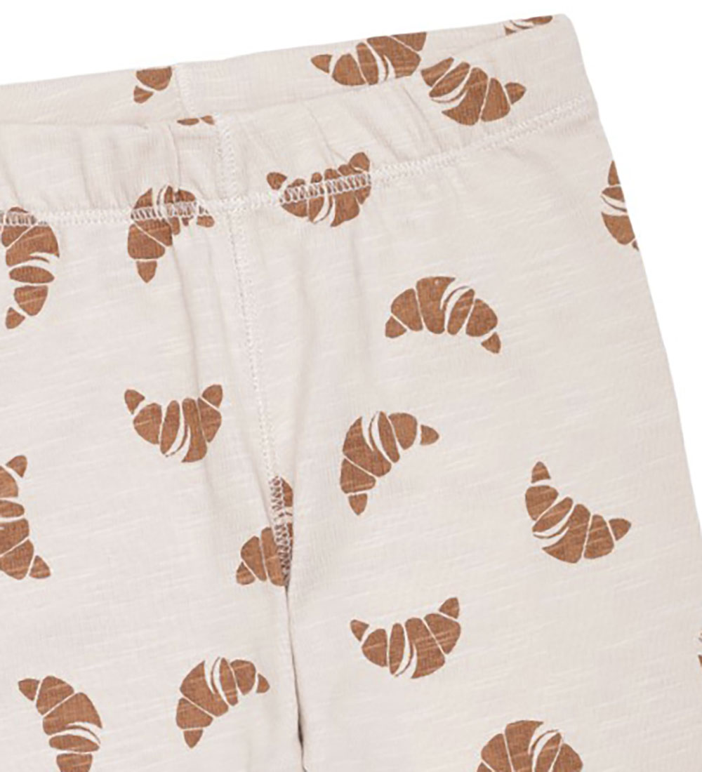 Monsieur Mini Leggings - Off White m. Croissant