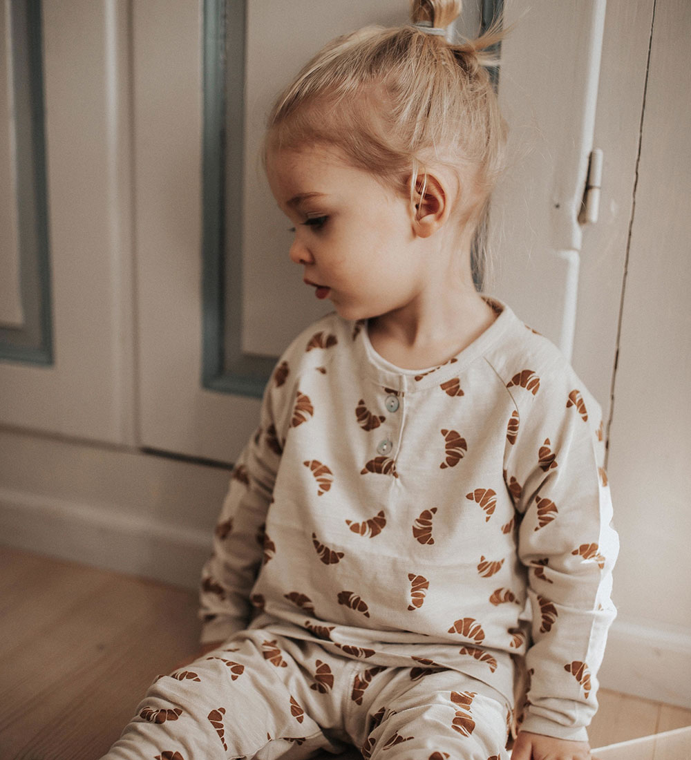 Monsieur Mini Leggings - Off White m. Croissant